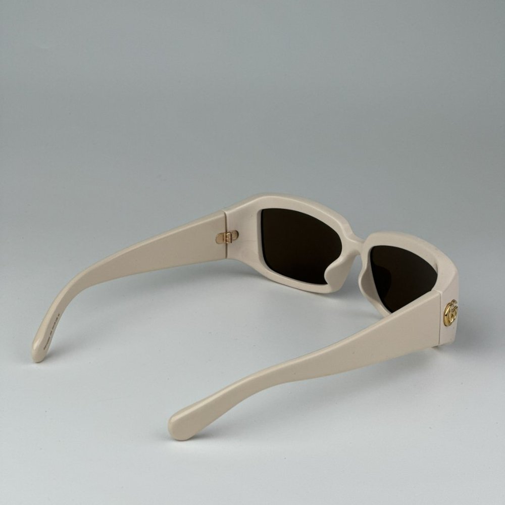 Gucci GG1403SK 004 BRAND NEW Sunglasses Ivory Brown Unisex Rectangle - Picture 9 of 14